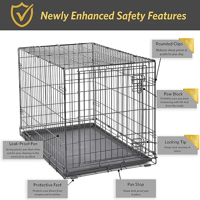 New World Newly Enhanced Single New World Dog Crate, Includes Leak-Proof Pan, Floor Protecting Feet, & New Patented Featur...