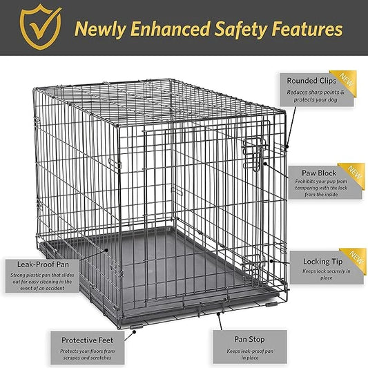 New World Newly Enhanced Single New World Dog Crate, Includes Leak-Proof Pan, Floor Protecting Feet, & New Patented Featur...