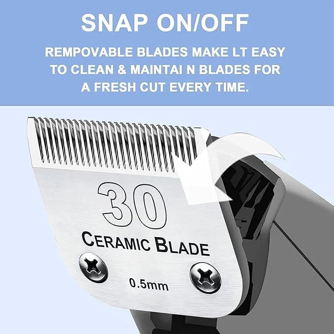 #30 Blade Dog Grooming Clipper Replacement Blades Compatible with Andis/Wahl/Oster Dog Clippers,Detachable Ceramic Blade &...