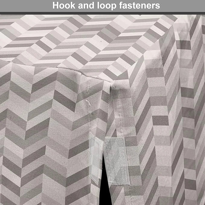 Lunarable Chevron Dog Crate Cover, Monochrome Stripes 3 Dimensional Pattern Geometric Chevron Design Abstract, Easy to Use...