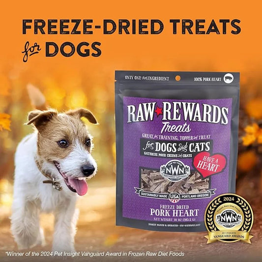 Northwest Naturals Raw Rewards Freeze-Dried Pork Heart Treats for Dogs and Cats - Bite-Sized Pieces - Healthy, 1 Ingredien...