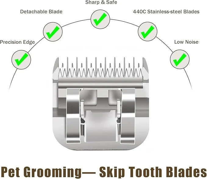 10+7+5+4 Skip Tooth Blades,Detachable Pet Dog Grooming Steel Blade Compatible with Oster A5,Wahl KM10 Series Clippers,Cut ...