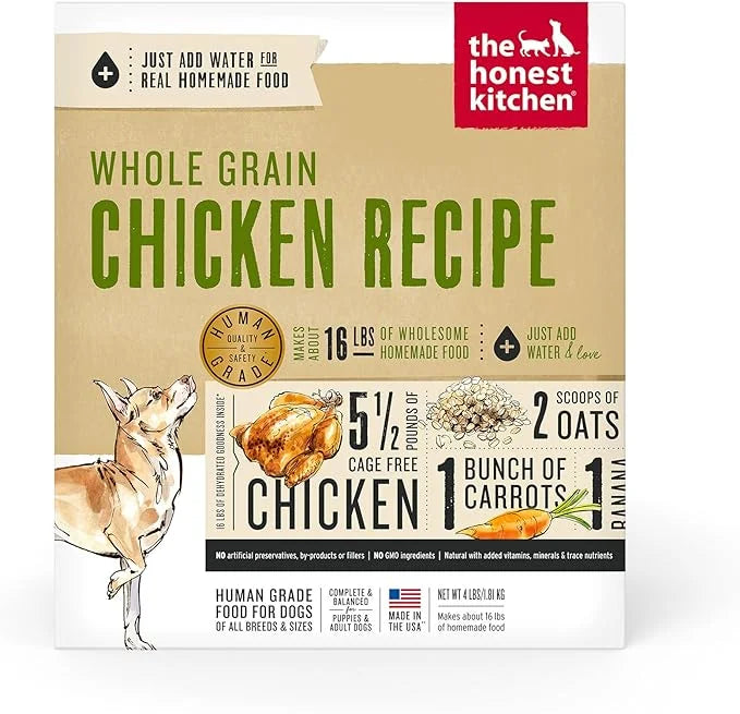 The Honest Kitchen Dehydrated Whole Grain Chicken Dog Food, 4 lb Box - Product Image