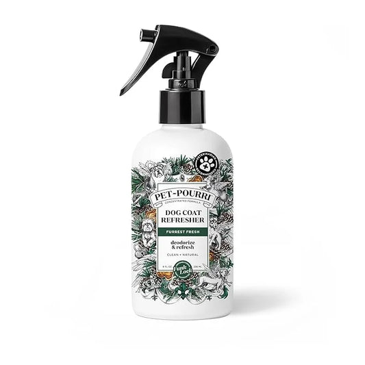 Pet-Pourri Dog Coat Deodorizing Spray – Plant Derived Ingredients – Vet Recommended – Fir + Amber + Cedarwood – Paraben & ...