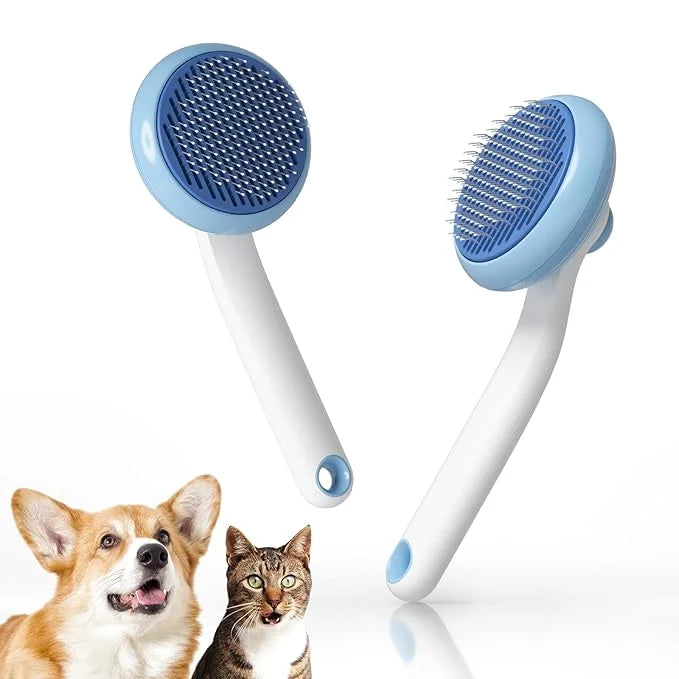 Self-Cleaning Slicker Brush for Cat & Dog Grooming - Removes Tangles, Loose Undercoat, and Mats (Blue, 2 Pack) - Product I...