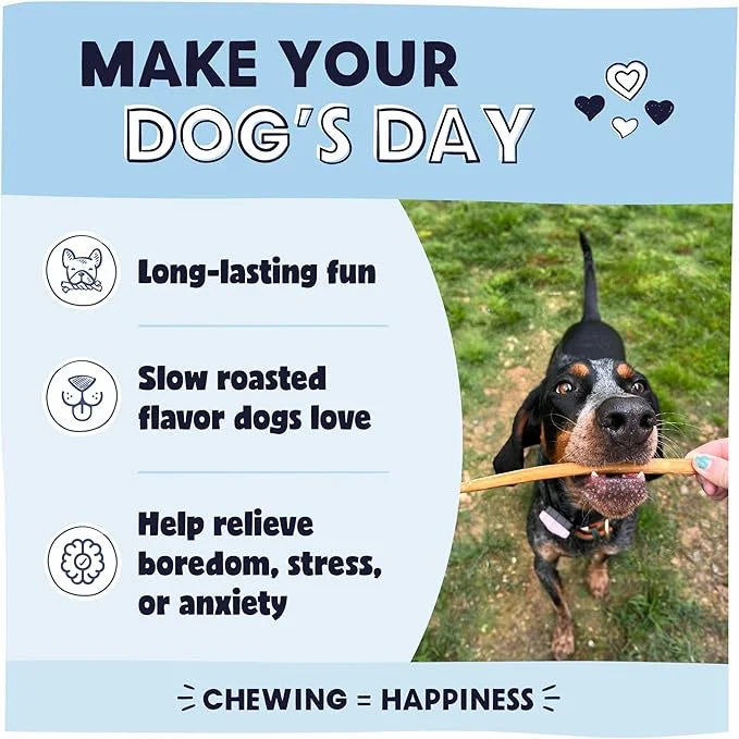 Pawstruck All-Natural 12" Bully Sticks for Dogs - Best Long Lasting, Rawhide Free, Low Odor & Grain Free Dental Chew Treat...