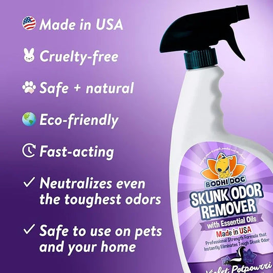 Bodhi Dog Pet Deskunk Spray Odor Eliminator- Skunk Smell Remover with Essential Oils for Dogs, Cats, Furniture, Carpet & C...