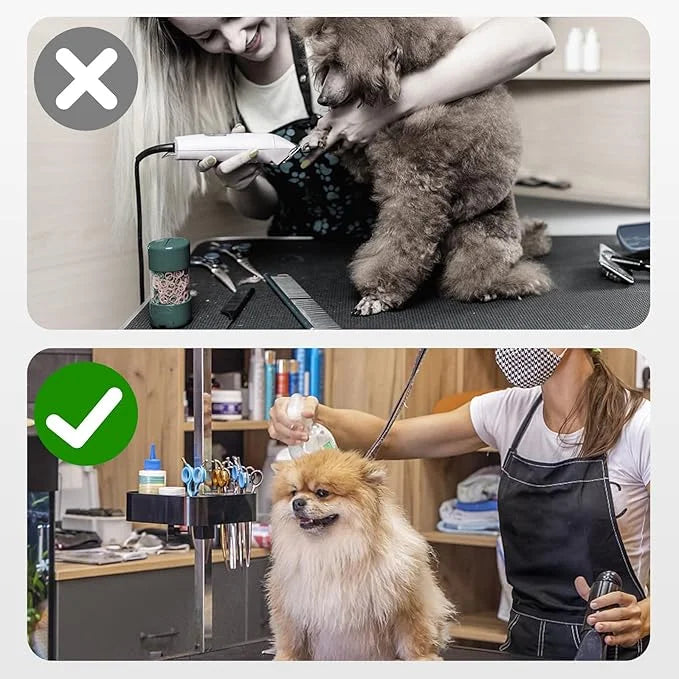 Portable Pet Grooming Tool, Dog Grooming Arm Accessories, Hairdressing Scissors Clips Brushes Organizer for Pet Shop - Pro...