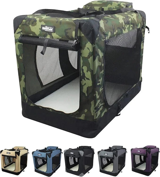 EliteField 3-Door Folding Soft Dog Crate with Carrying Bag and Fleece Bed (2 Year Warranty), Indoor & Outdoor Pet Home (36...