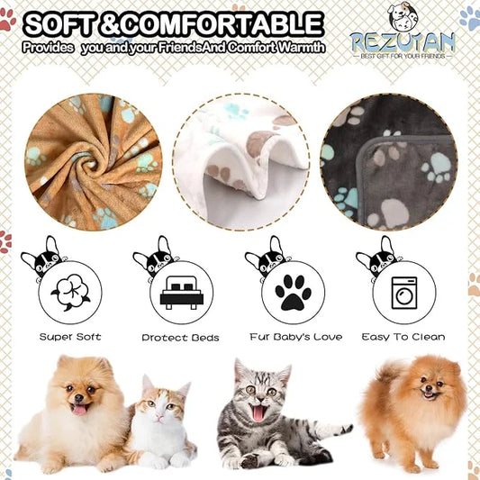 1 Pack 3 Blankets for Dogs Super Soft Fluffy Premium Fleece Pet Blanket Dogs Blankets for Dogs Flannel Throw for Dog Puppy...