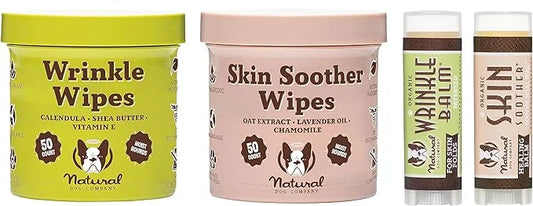 Natural Dog Company Healing Balm Wipes & Travel Sticks Bundle, Hypoallergenic, Cleaning & Deoderizing Wipes for Dogs, Plan...