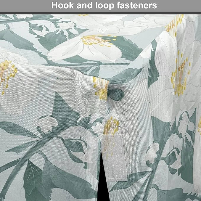Lunarable Jasmine Dog Crate Cover, Delicate Pointy Petals Flower in Muted Tones, Easy to Use Pet Kennel Cover for Medium L...