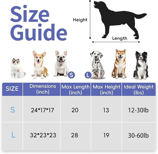 Petprsco Portable Dog Crate - 32"x23"x23" Collapsible Dog Travel Crate for Medium/Large Dogs with Soft Blanket, Foldable B...