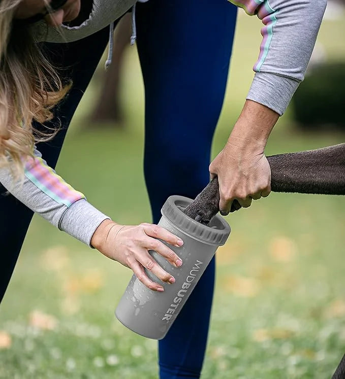 Dexas MudBuster Portable Dog Paw Cleaner, Premium Quality Large Gray Pet Accessory - Product Image