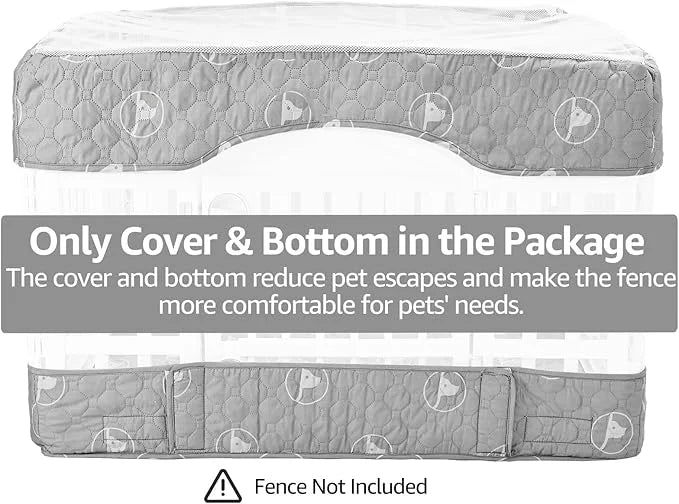 PJYuCien Dog Playpen Bottom Pad and Cover Fits for 36 Inch 4 Panels Exercise Pet Pen,Grey - Product Image