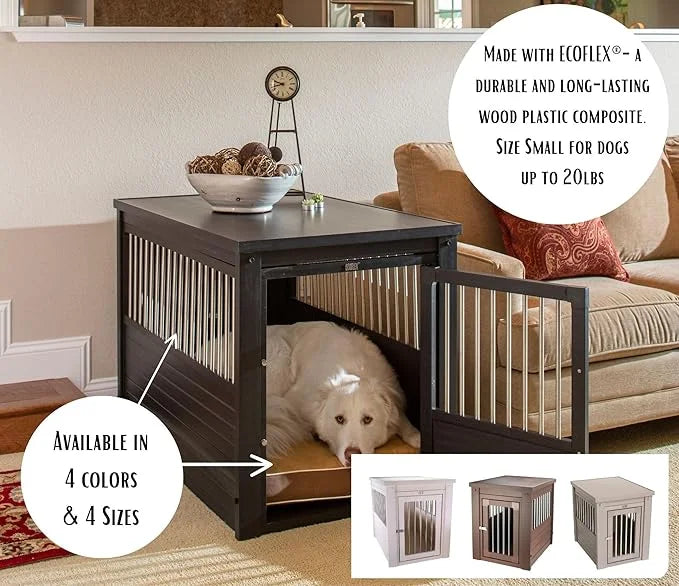 New Age Pet® ECOFLEX® Dog Crate End Table - Furniture-Style Pet Crate for Crate Trained Dogs - Stainless Steel Tubing & a ...