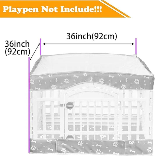 2 Pack Dog Playpen Cover and Bottom Pad Fits for 36 Inch 4 Panels Pet Playpen, Dog Crate Pad Puppy Play Pen Cover, Hoop an...