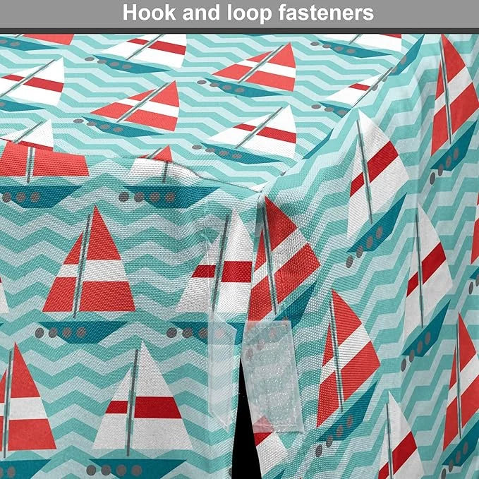 Lunarable Sail Boat Dog Crate Cover, Chevron Zigzag Lines Wavy Ocean Ships Abstract Geometric Summer Season, Easy to Use P...