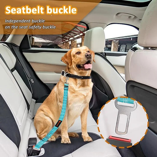 Removable Dog Seat Belt Harness for Car, 3 in 1 Pet Dog Car Seatbelt Leash, Retractable Restraint Secures to Vehicle Headr...