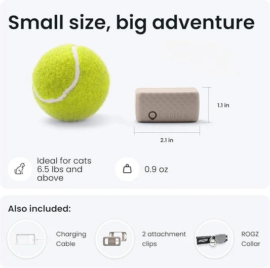 Tractive GPS Cat Tracker (6.5 lbs+), Real-time Pet Location Tracker, Health & Wellness Alerts, Battery Life Up to 7 Days, ...