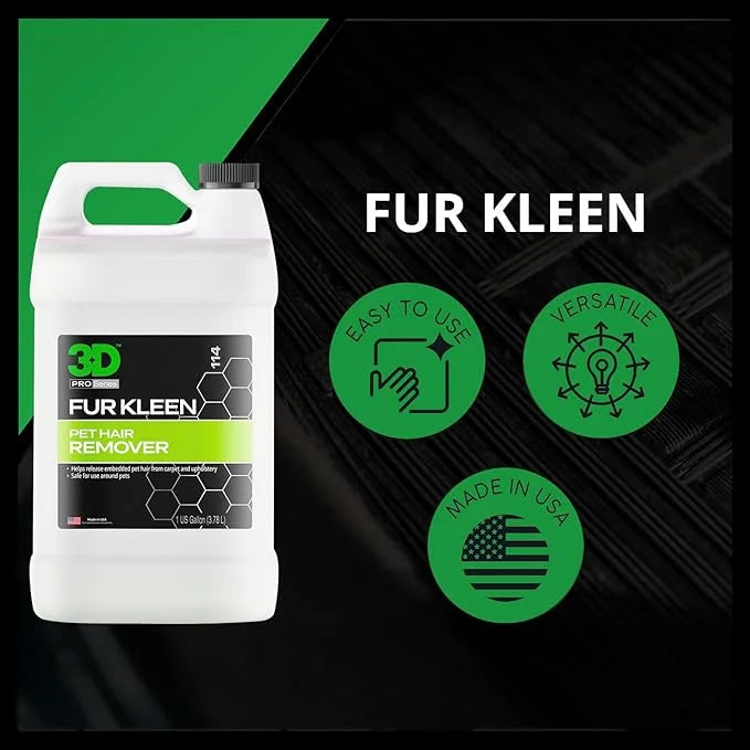 3D Fur Kleen - Pet Hair Remover & Cleaner - Loosens Embedded Pet Fur for Easy Removal - Safe for Carpets, Upholstery & Aut...