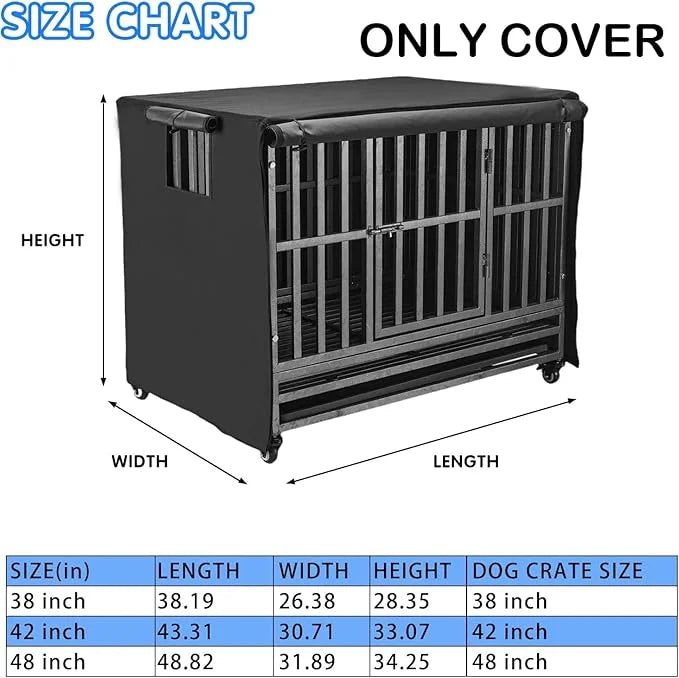42 inch Heavy Duty Dog Crate Covers Durable 600D Polyester Insulated Dog Kennel Cover Soundproof Windproof Rainproof Shadi...