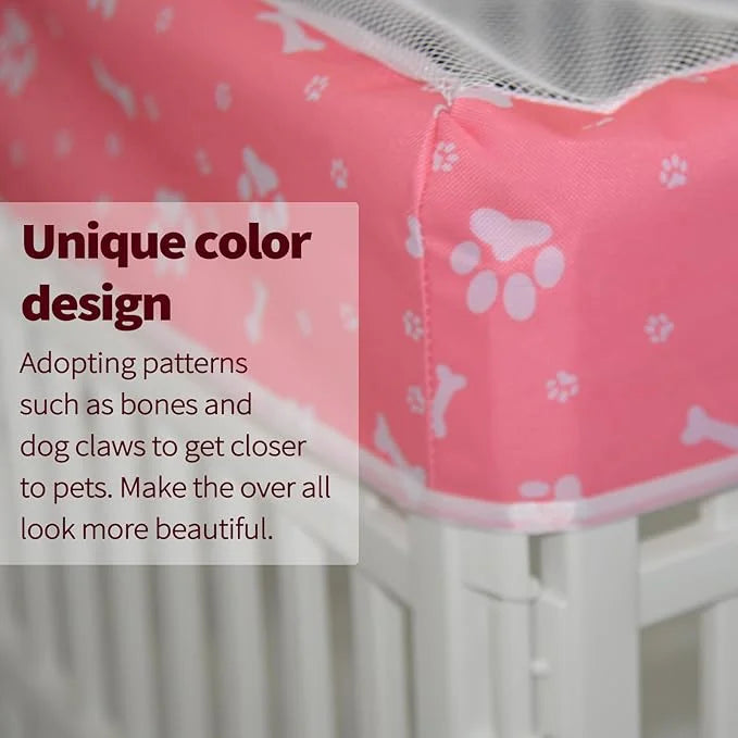 PJYuCien Dog Playpen Mesh Top Cover, Fits 36 Inch 4 Panels Regular Square Plastic Exercise Pet Pen, Adhesive Tape Connecti...