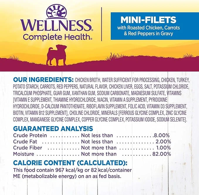 Wellness Petite Entrées Mini-Filets with Roasted Chicken, Carrots & Red Peppers in Gravy, 3-Ounce Cup (Pack of 12) - Produ...