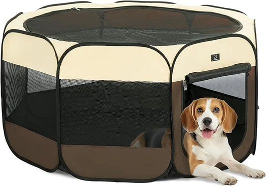 A4Pet Portable Foldable Pet Playpen, Dog Playpen Indoor/Outdoor - Ideal for Dogs, Cats, Rabbits - Removable Zipper & Colla...