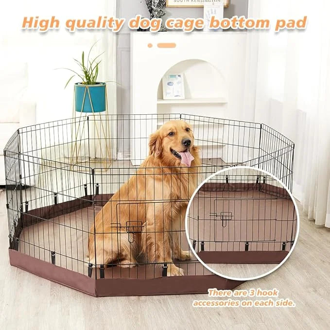 PJYuCien Dog Playpen Bottom Pad,Fits 24 Inch 8 Panels Regular Octagon Metal Exercise Pet Pen,Elastic Buckles Connections,B...