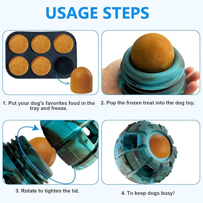 Yipetor Dog Toy, Frozen Treat Toy, Treat Dispensing Dog Toy, Large Chew Toy, Freezable Fillable Rubber Dog Toys, I Reduces...
