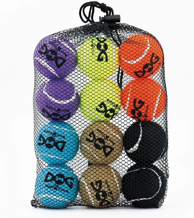 Squeaky Tennis Balls for Dogs Colorful Easy Catching Pet Toy Balls 12 Pack (2.0inch-6colors) - Product Image