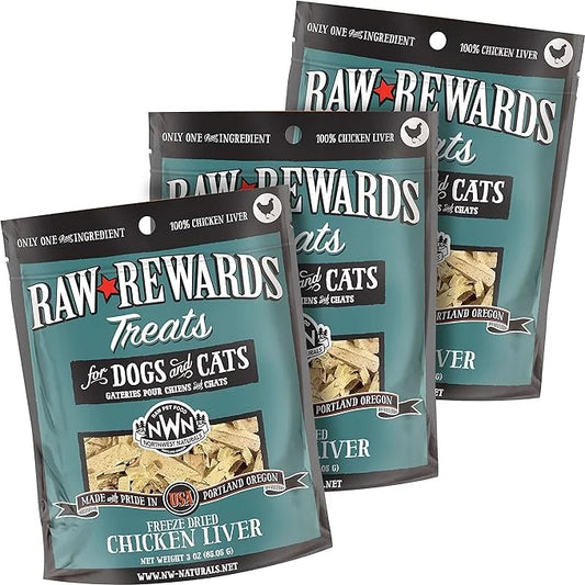 Northwest Naturals Raw Rewards Freeze-Dried Chicken Liver Treats for Dogs and Cats - Bite-Sized Pieces - Healthy, 1 Ingred...