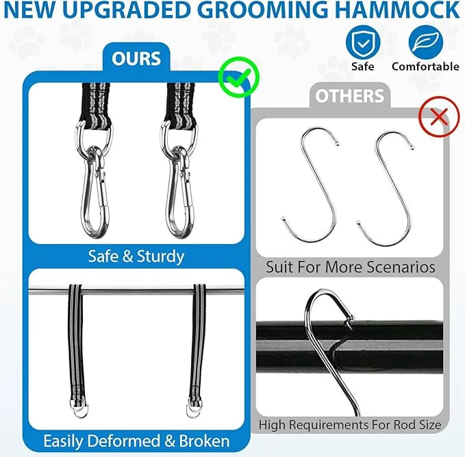 Pet Grooming Hammock Harness for Small Dogs & Cats Nail Trimming, Dog Sling for Cutting Nails, Dog Hanging Holder Hanger w...
