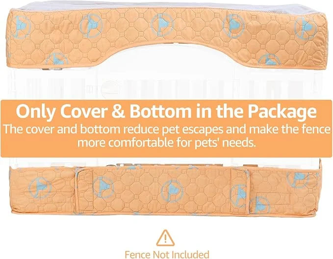 PJYuCien Dog Playpen Bottom Pad and Cover Fits for 36 Inch 4 Panels Exercise Pet Pen, Orange - Product Image