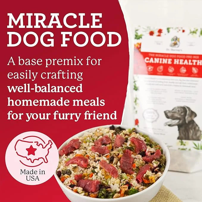Dr. Harvey's Canine Health Miracle Dog Food, Human Grade Dehydrated Base Mix for Dogs with Organic Whole Grains and Vegeta...
