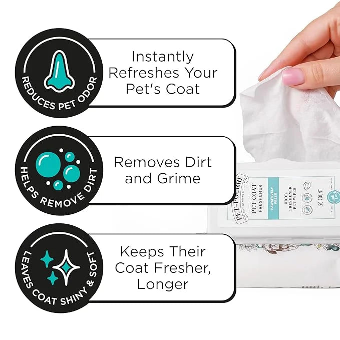 Pet-Pourri Pawsitively Fresh Deodorizing Pet Wipes – Quick Cleaning Wipes for Dogs & Cats – Plant Based Ingredients – Vet ...