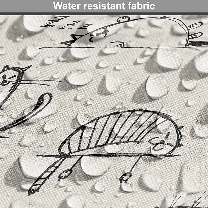 Lunarable Pet Dog Crate Cover, Funny Cat Characters Sketch Art Style Friendly Playful Kitties Lazy Fluffy Animals, Easy to...