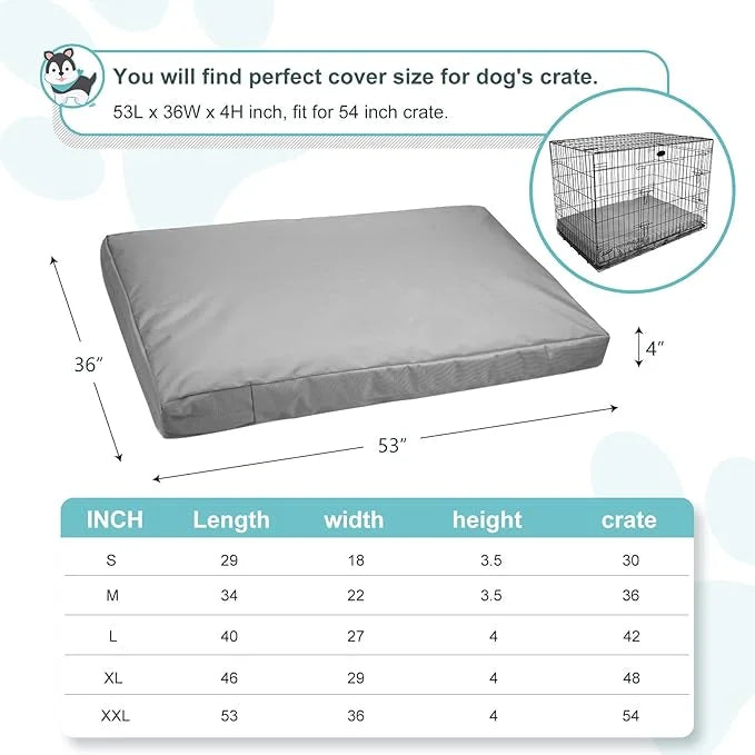 Explore Land 54 inch Gray Dog Crate Cover Bundle with 53 inch Dog Bed Cover - Product Image
