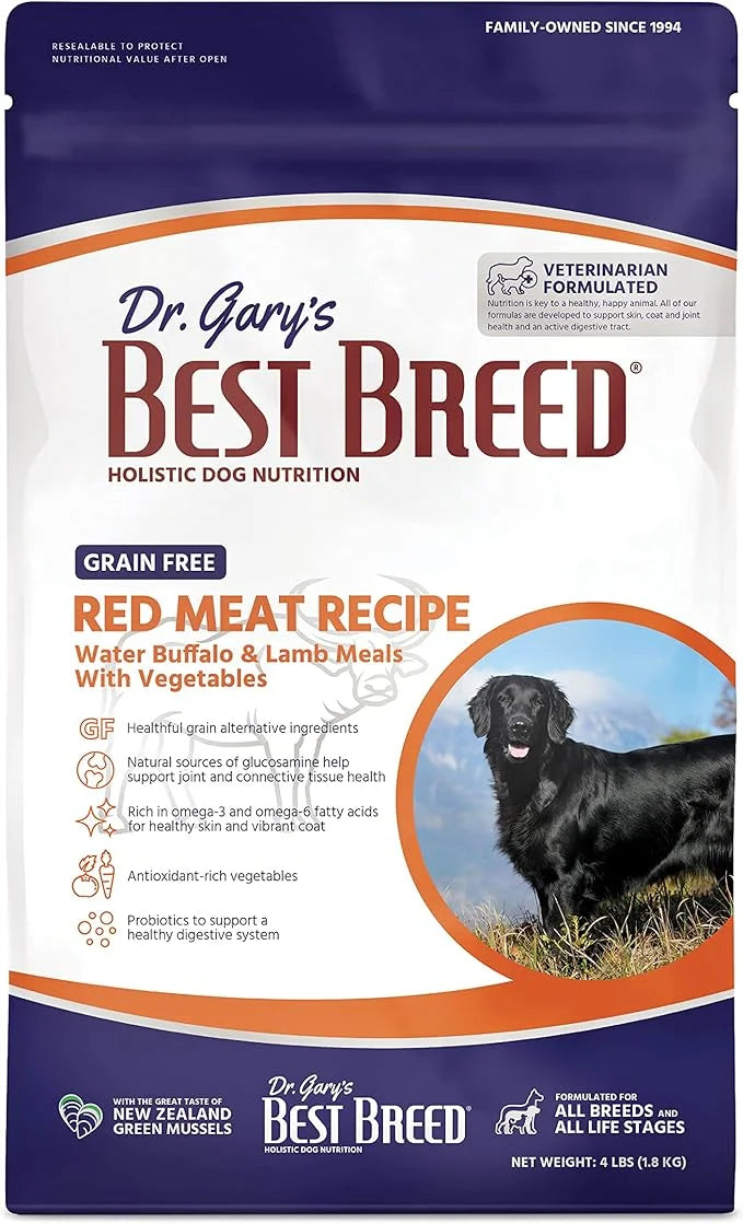 Best Breed Dr. Gary's Grain Free Red Meat Recipe Slow-Cooked in USA [Natural Dry Dog Food for All Breeds and Sizes] - 13lb...