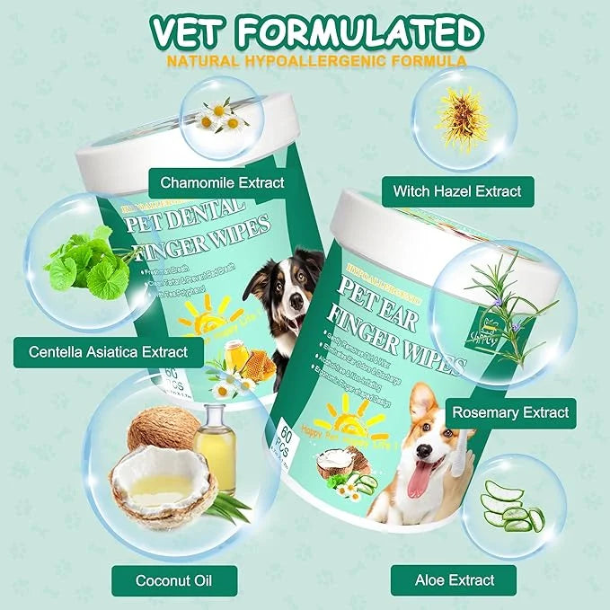 Pet Cleaning and Deodorizing Bathing Wipes for Dog and Cat, Extra ThickNourish Fur No-Rinse Grooming Wipes for Daily Care ...