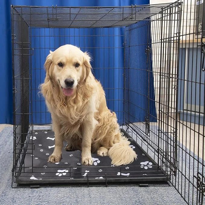 Klmnop Washable Dog Crate Pan Cover, Reversible Cool Side & Warm Side Dog Bed Liner for 36 Inch Pet Cage, Pan Cover Only(G...