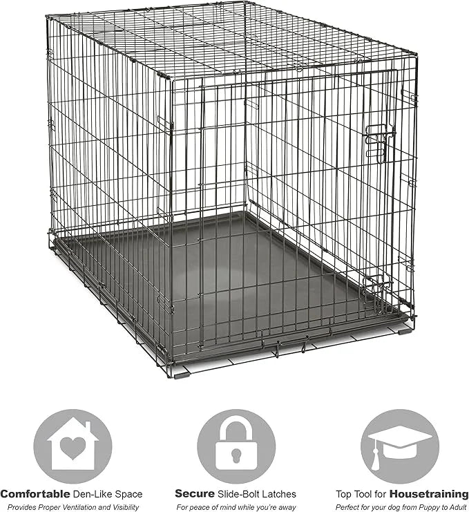 New World Newly Enhanced Single Door New World Dog Crate, Includes Leak-Proof Pan, Floor Protecting Feet, & New Patented F...