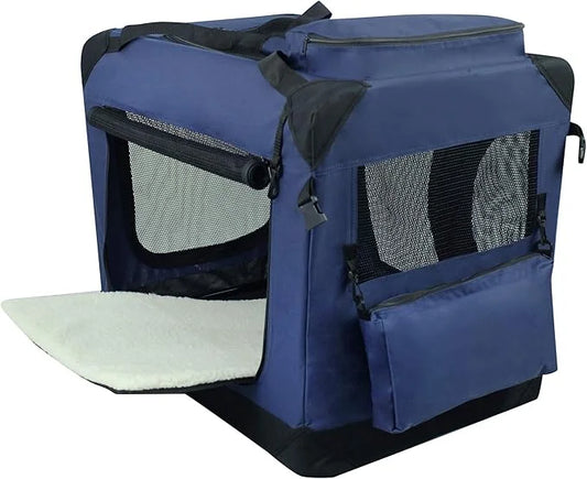 EliteField 3-Door Folding Soft Dog Crate with Carrying Bag and Fleece Bed (2 Year Warranty), Indoor & Outdoor Pet Home (30...