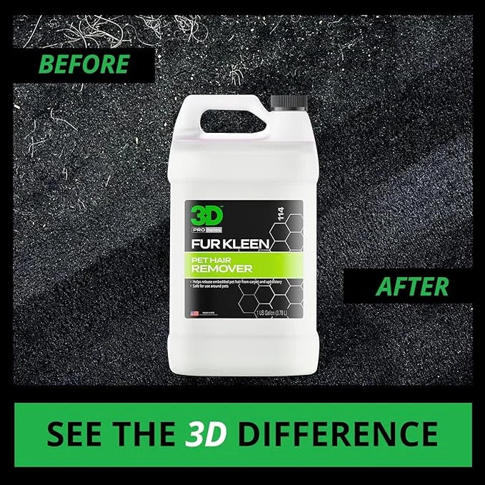 3D Fur Kleen - Pet Hair Remover & Cleaner - Loosens Embedded Pet Fur for Easy Removal - Safe for Carpets, Upholstery & Aut...