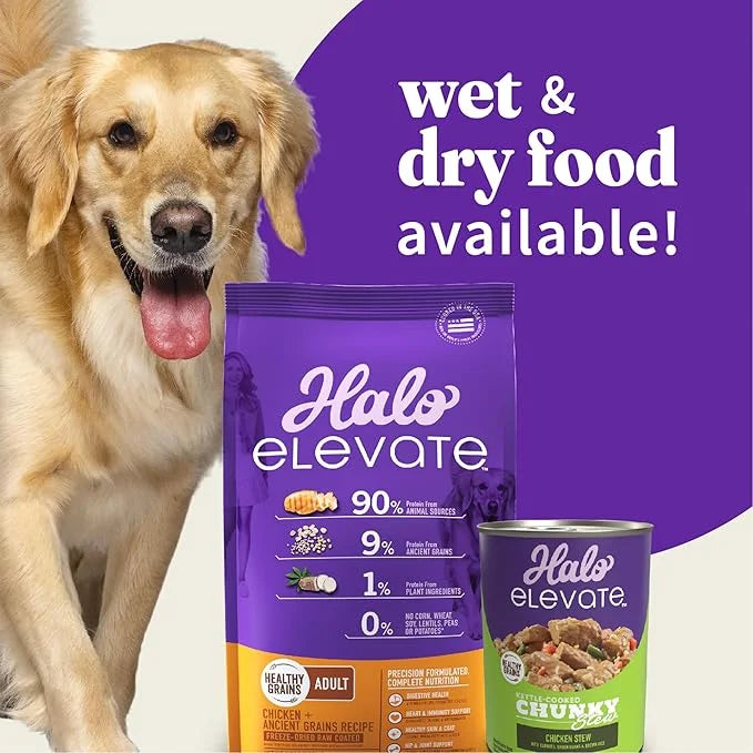 Halo Elevate Dry Dog Food, Healthy Grains Chicken Recipe, 20lb - Product Image