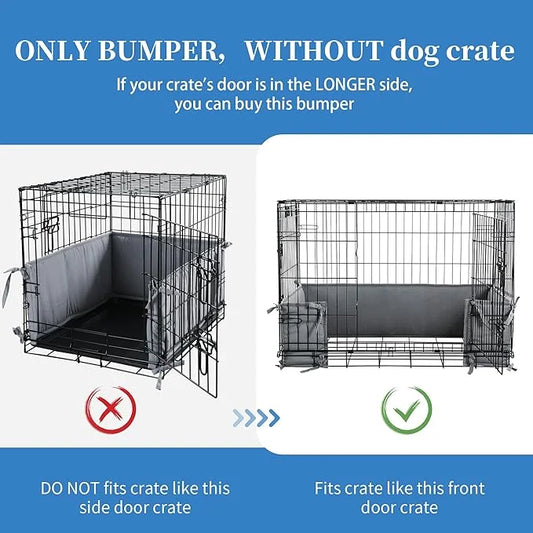 Hombys Dog Crate Bumper with Ties - Soft Crate Accessory (Do Not Include Cage) (Dark Grey, 36"x22") - Product Image