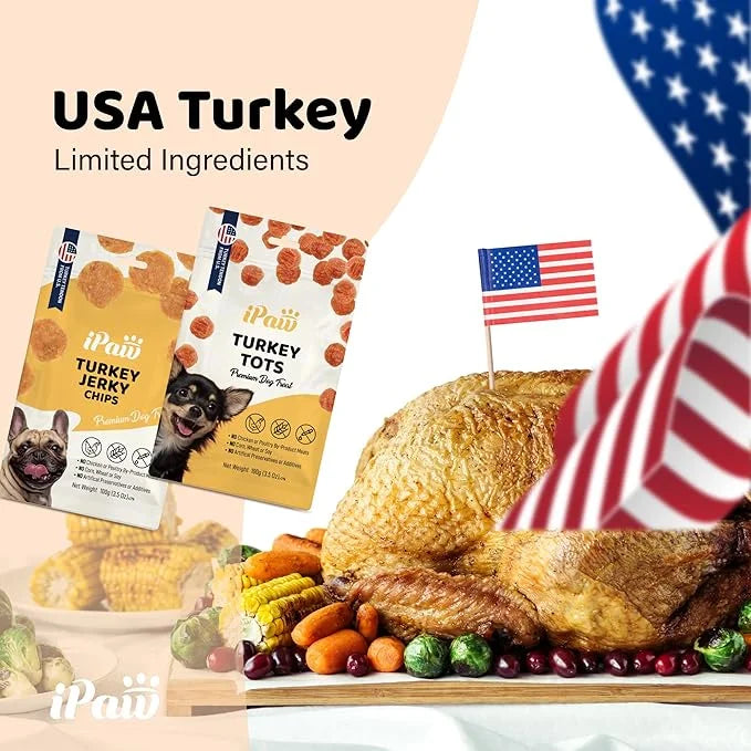 Turkey Dog Treats for Puppy Training, All Natural Human Grade Dog Treat, Ingredient Sourced from USA, Hypoallergenic, Easy...