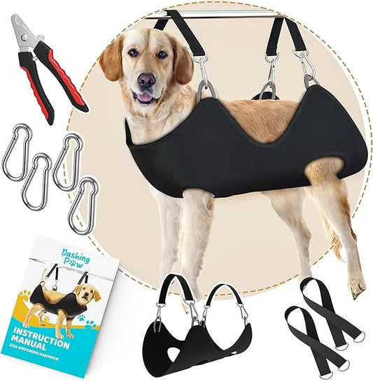 Dog Grooming Hammock – Sturdy & Safe Dog Hammock for Grooming with Durable Carabiner Clips & Straps – Soft, Comforting Dog...
