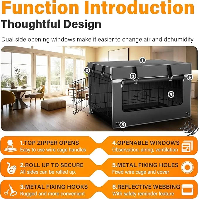 30Inch Dog Crate Cover, Compatible with Most Brands of Wire Crates. Heavy-Duty Material Resists Wear and Tear,Excellent De...